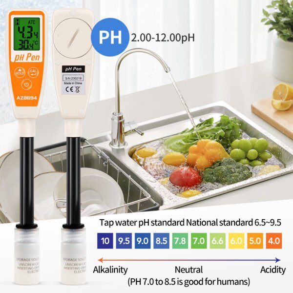 Portable PH test Pen Meter + AZ8694 - 图片 6