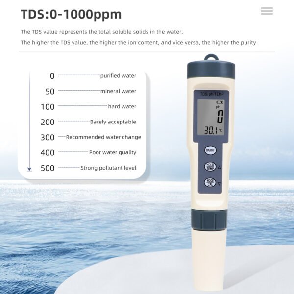 3 in 1 Temperature TDS PH Meter+EC016BL - 图片 6