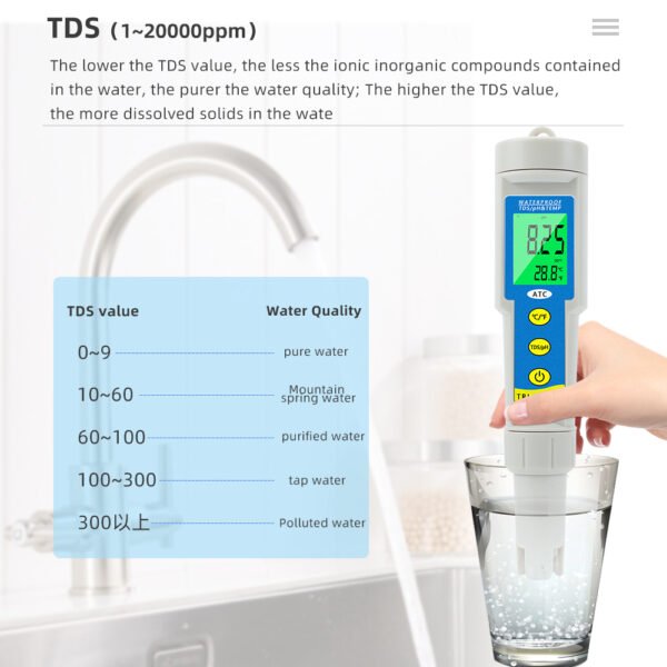 Digital Temp PH TDS Meter with ATC for Aquarium Drinking Water + TDSPHTEM986 - 图片 6