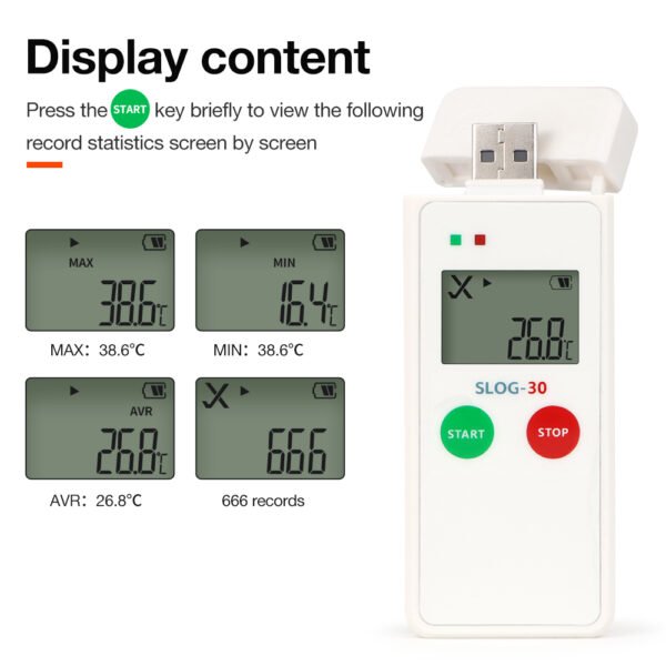 SLOG-30 Temperature Record Data Logger Temperature Recorder+Temp030 - 图片 6
