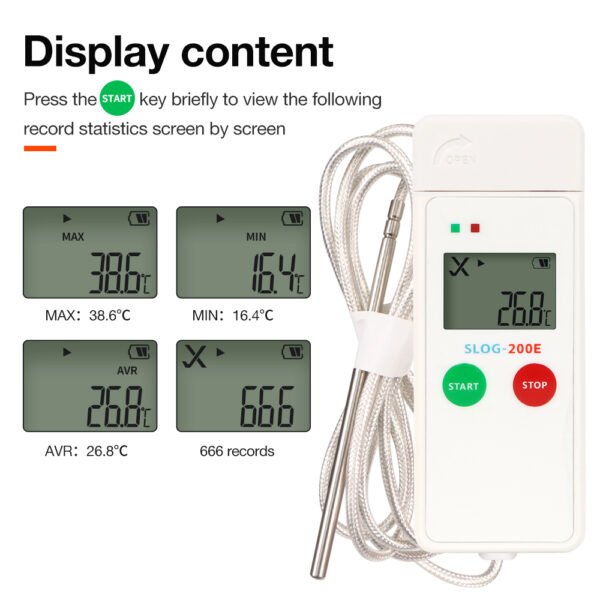 SLOG-200E External Probe Cold Chain Temperature Recorder+Temp034 - 图片 6