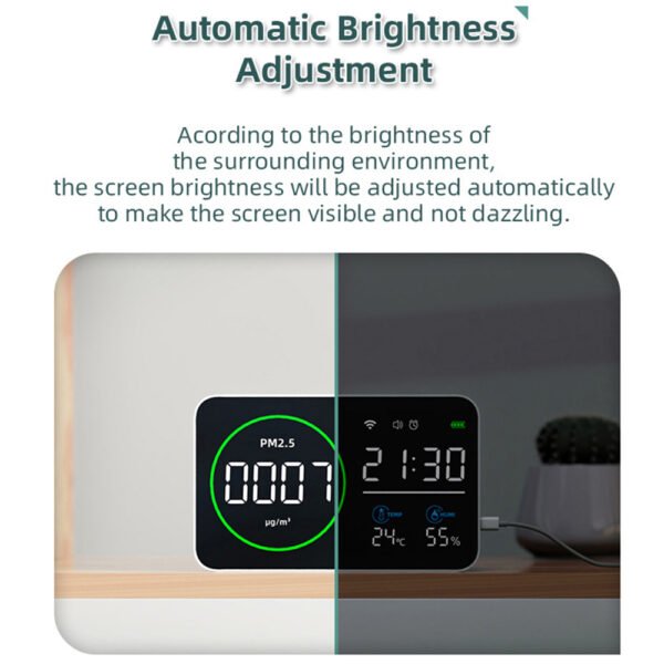 4 in 1 Wifi PM2.5 Time Temp Humi Air Quality Detector +ALB33 - 图片 7