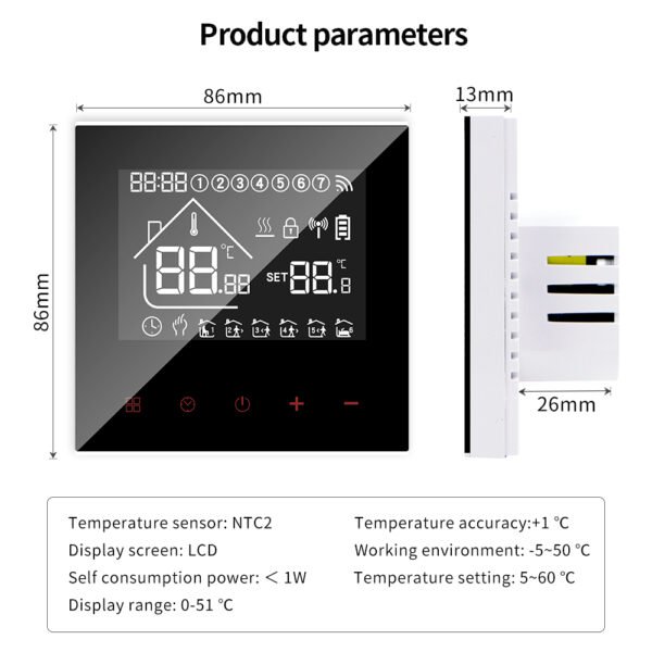 M4A WIFI Floor Heat Thermostat Digital Temperature Controller +WH28B - 图片 7
