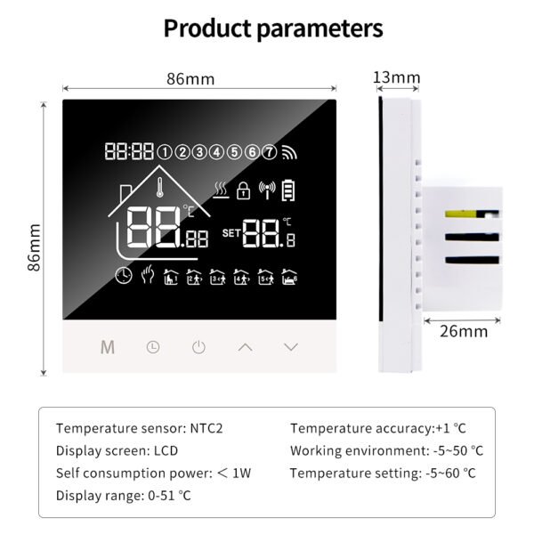 WIFI Floor Heat Thermostat Digital Temperature Controller +WH28C - 图片 7