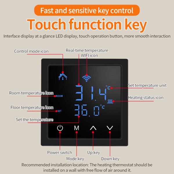 MH-1828A Wifi Electric Floor Heating Digital Thermostat+WH68WF/WH69WF - 图片 7