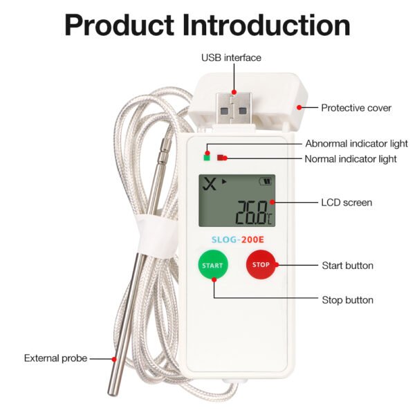 SLOG-200E External Probe Cold Chain Temperature Recorder+Temp034 - 图片 7