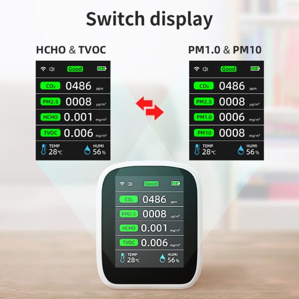 Digital 8 in 1 PM2.5 PM10 TVOC CO2 Detector Meter +ALB26 - 图片 7