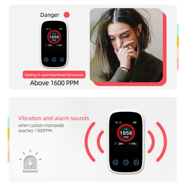 3 in 1 CO2 Temp Humidity air quality detector +ALB34 - 图片 8