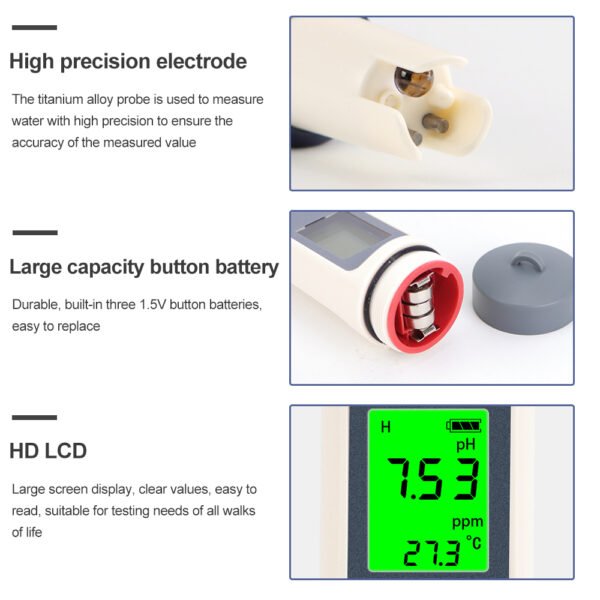 3 in 1 Temperature TDS PH Meter+EC016BL - 图片 8