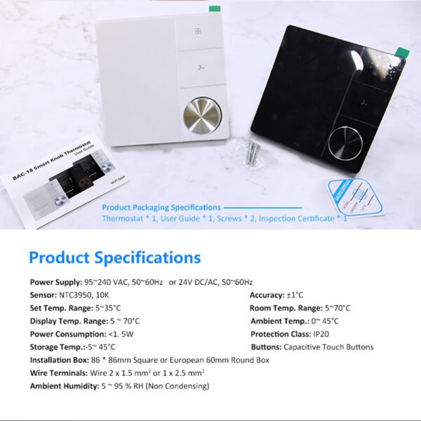 Air conditioning thermostat BAC-18AL +WH018B/WH018W/WH018E - 图片 8