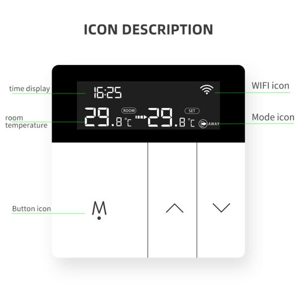 WIFI Floor Heat Thermostat Digital Temperature Controller+WH101 - 图片 8