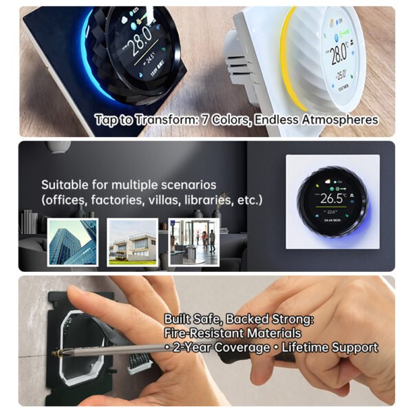 BAC-2007ELW WiFi Floor Heating Controller+WH142A/WH142W/WH142 - 图片 8