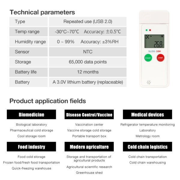 SLOG-30H Temperature Humidity Record Data Logger +Temp031 - 图片 7