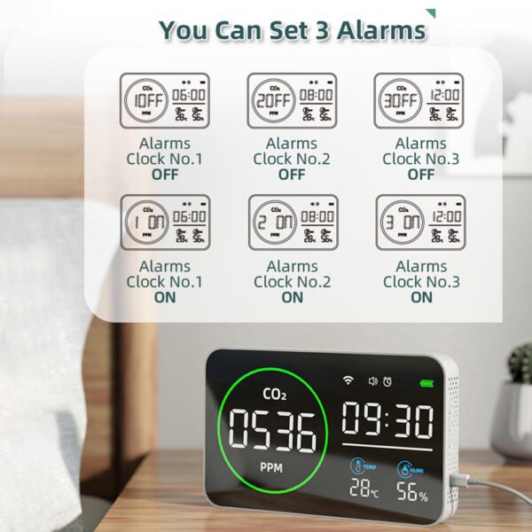 4 in 1 WIFI Air Quality Detector CO2/TEMP/HUMI/TIME+ALB28 - 图片 8