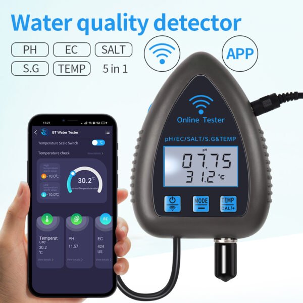 5 In 1 Wifi PH EC S.G Salinity Temp Meter + WF9953 - 图片 9