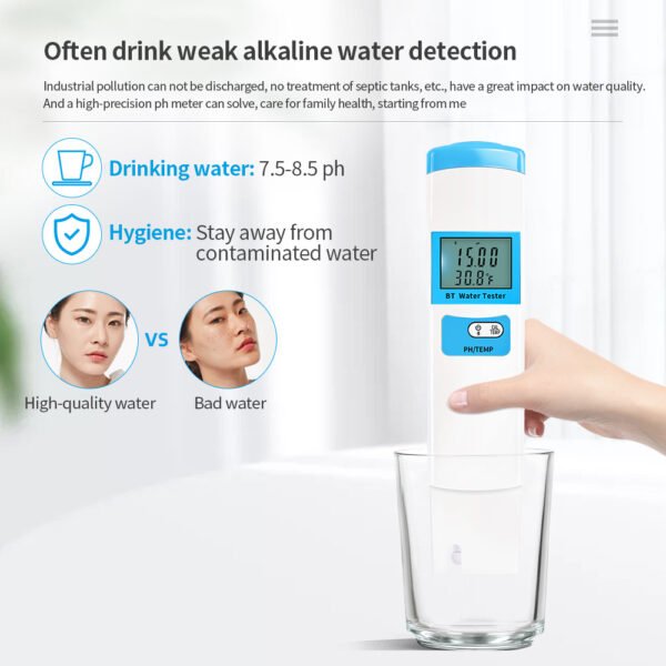 Bluetooth 2 in 1 PH/TEMP Water Quality Tester+BT98601 - 图片 9