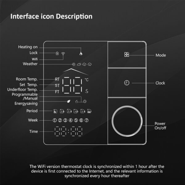 BHT-18 Smart Voice Knob Thermostat WiFi Floor Heating Controller +WH88A/WH88B/WH88C - 图片 9