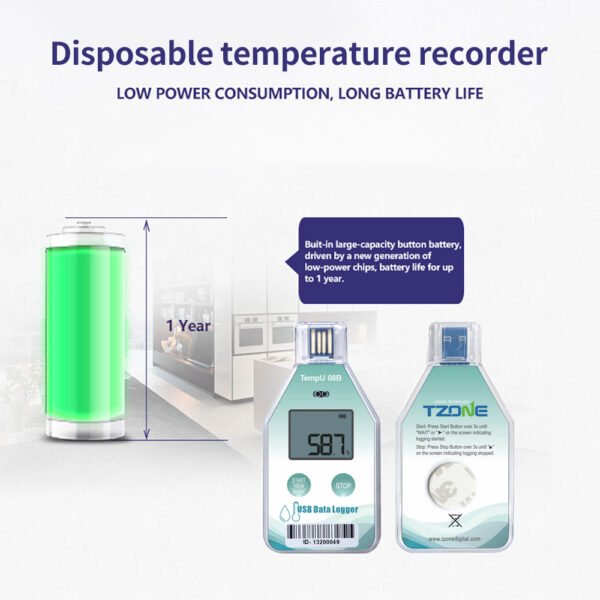 TempU08B Single-Use Temperature Humidity Recorder +Temp021 - 图片 9