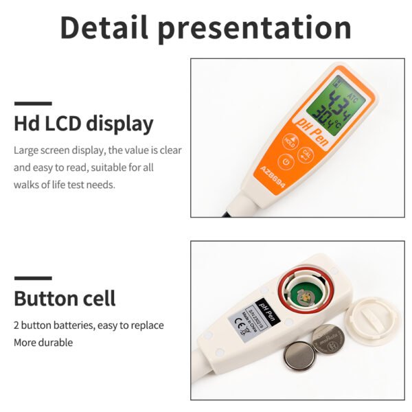 Portable PH test Pen Meter + AZ8694 - 图片 10