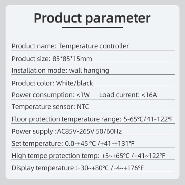 MH-1828B Electric Floor Heating Thermostat +WH63/WH63B - 图片 10