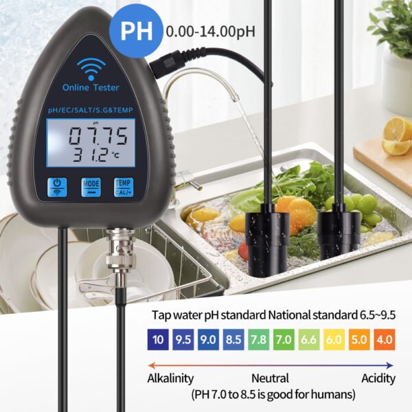5 In 1 Wifi PH EC S.G Salinity Temp Meter + WF9953 - 图片 10