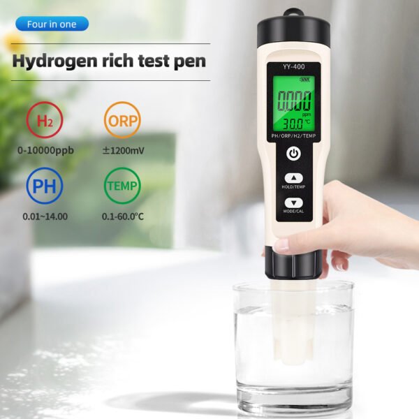 4 in 1 Hydrogen-rich Temperature ORP PH H2 Meter With Backlight+PH162BL - 图片 2