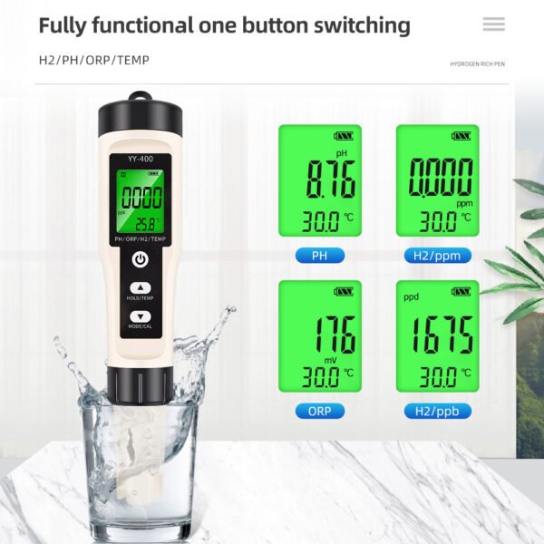 4 in 1 Hydrogen-rich Temperature ORP PH H2 Meter With Backlight+PH162BL - 图片 4
