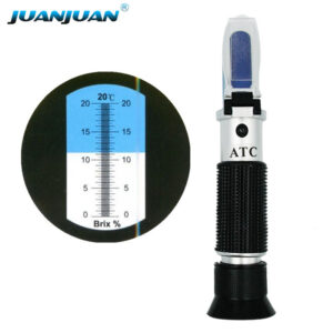 Hand Held Brix Tester 0-20% Brix ATC Refractometer for Sugar Water Ketchup Jam Honey Water Soybean Milk-RF012BX