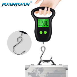 50KG 10g Luggage Weight Scale Fish Weighing Scales Digital Handheld Suitcase Weigher with Hook Measuring Tape-S084