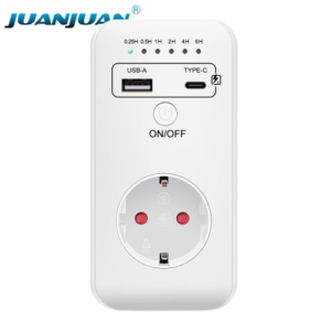 UD03 Timing Controller Charger 230V Countdown Timer Socket Anti-overcharge Automatic Power-off Socket with USB & Type-C Port for Household Charging-VA102